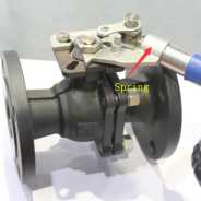 Spring loaded ball valve with spring return handle