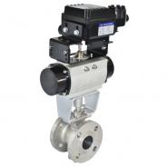 Flange V port segment pneumatic ball valve