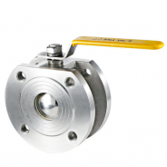Short length wafer type ball valve