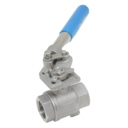 Manual spring return threaded ball valve