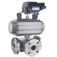 Pneumatic 3 way stainless steel ball valve
