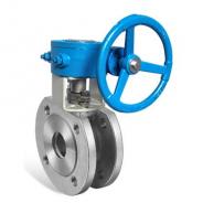 Gear operated wafer type ball valve