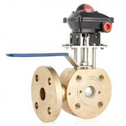 3 way wafer bronze ball valve