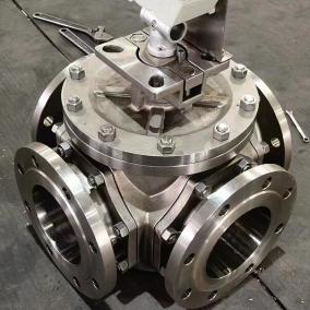Stainless steel 4 way ball valve