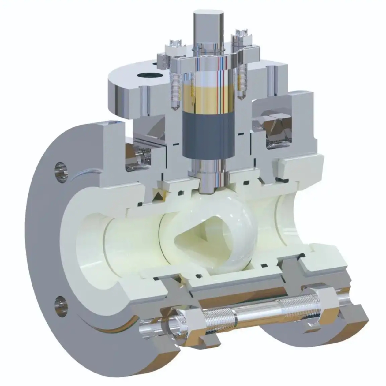 V Port ceramic lined ball valve