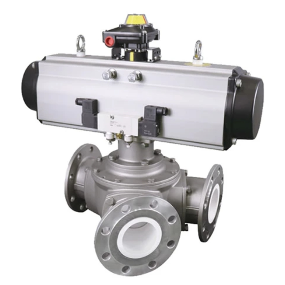 Y-type 3-way ceramic lined ball valve
