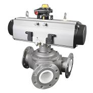 3 Way ceramic lined Y type ball valve